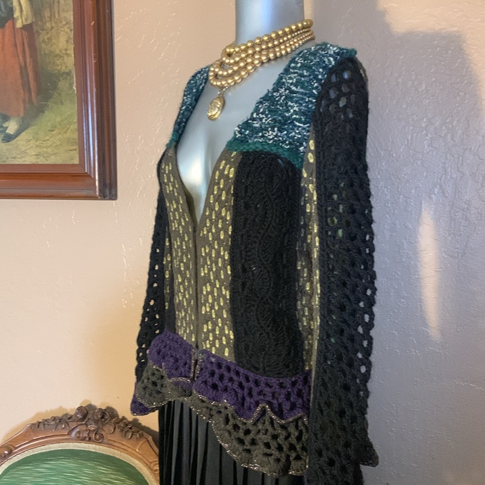 Etro Milano Wool Blend Crochet Cardigan/Blouse.  Sz 42